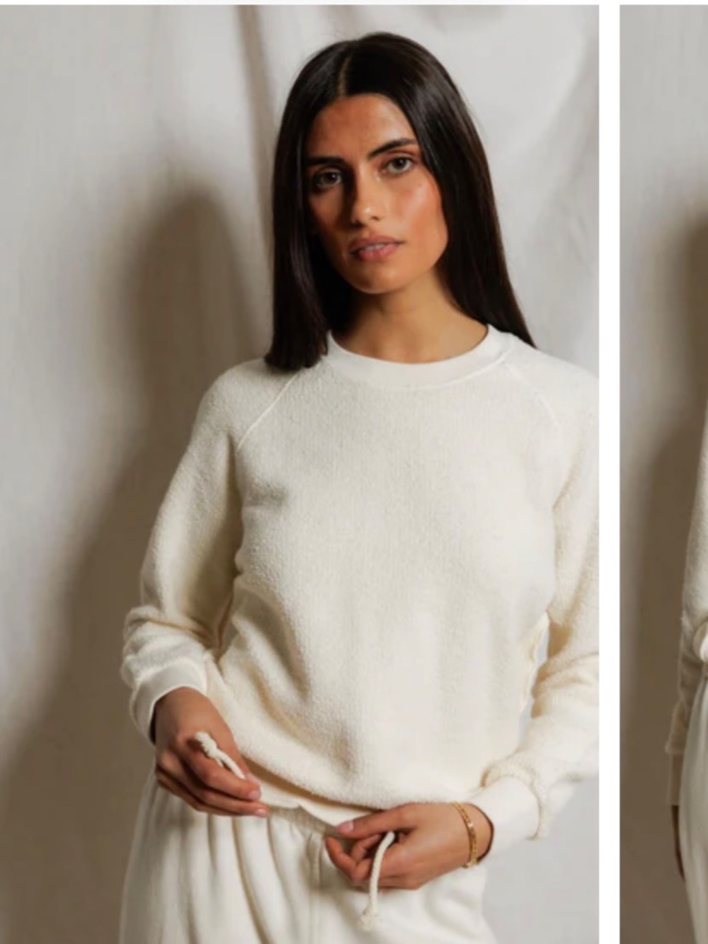 perfectwhitetee - ziggy - reverse fleece crew neck sweatshirt - size M